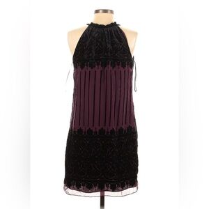 Max Studio Print Velvet Halter Mini Dress. Size: Small